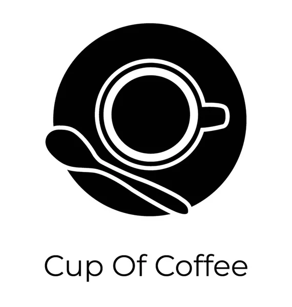 Чашка Кофе Икона Твердый Вектор — стоковый вектор