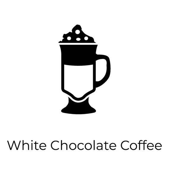 Witte Chocolade Koffie Pictogram Ook Bekend Als Gekoeld Koffie — Stockvector