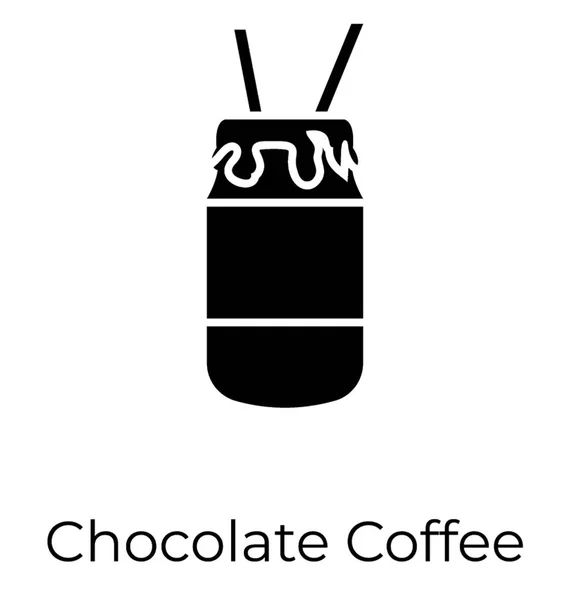 Chocolade Koffie Pictogram Glyph Vector — Stockvector