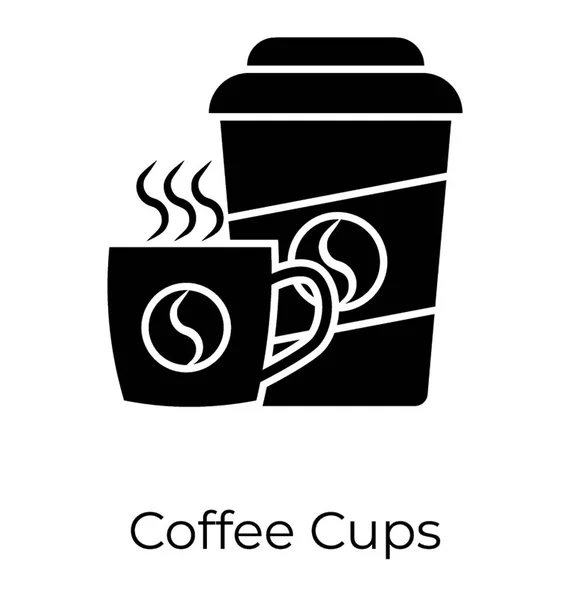 Koffie Cups Pictogram Afhaalmaaltijden Koffie Vector — Stockvector