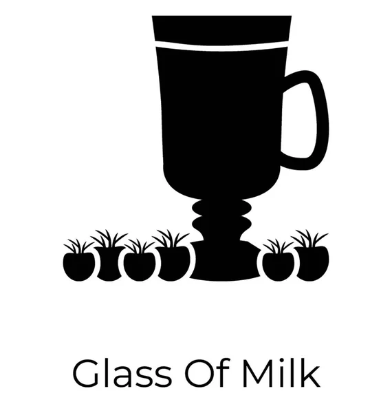 Стакан Иконы Молока Здоровая Пища — стоковый вектор