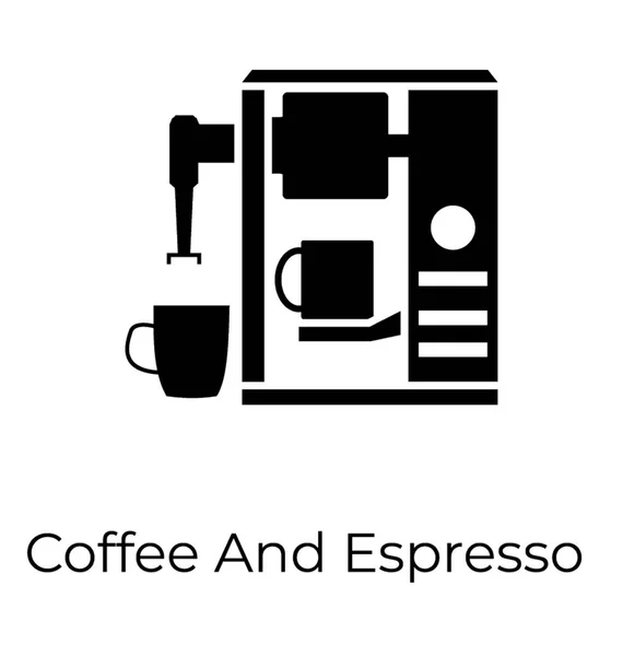 Solid Kaffebryggare Ikon Kaffe Drevkarlen Vektor — Stock vektor