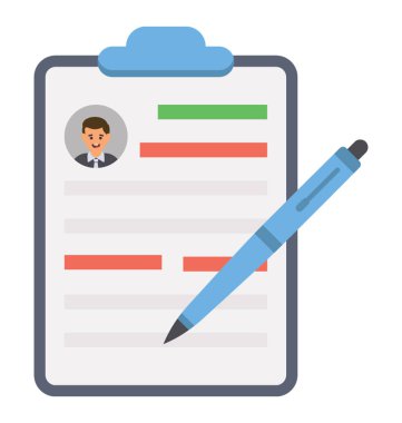 CV simge vektör düz tarzı 