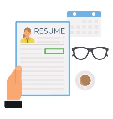 CV simge vektör düz tarzı 
