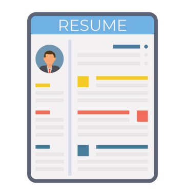 CV simge vektör düz tarzı 
