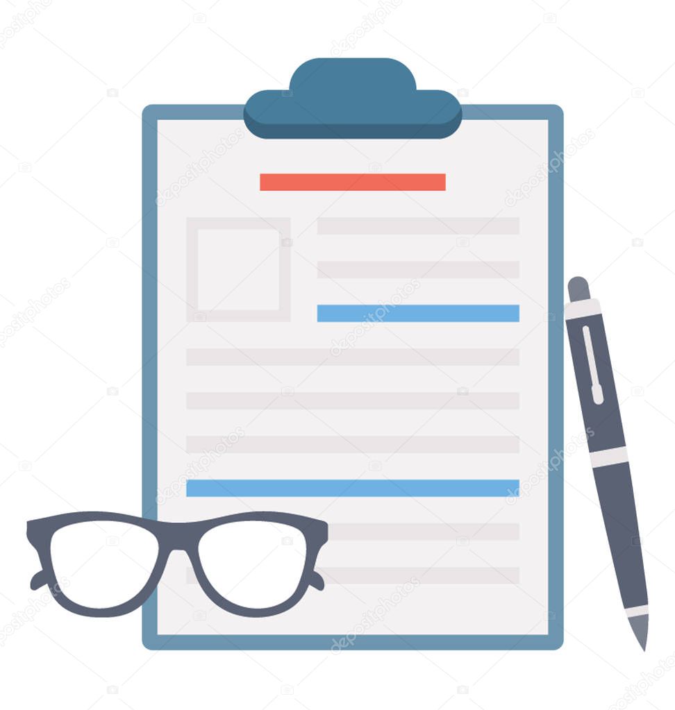 Report writing icon vector 