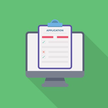 Düz online başvuru formu illüstrasyon vektör 