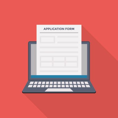 Düz online başvuru formu illüstrasyon vektör 