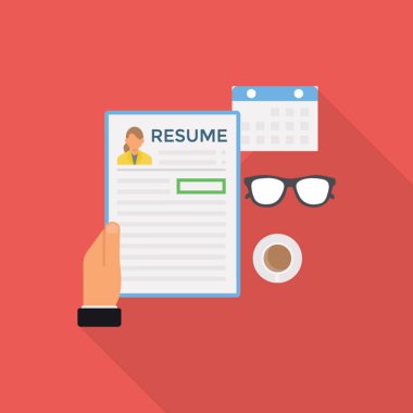 CV illüstrasyon vektör düz tarzı 