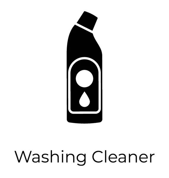 Washing Cleaner Glyph Vector Icon — Stock Vector