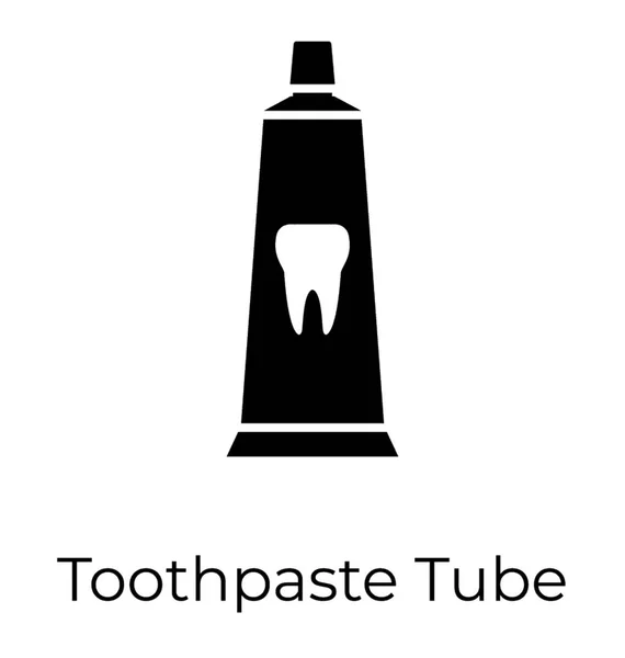 Solides Vektorsymbol Der Zahnpastatube — Stockvektor