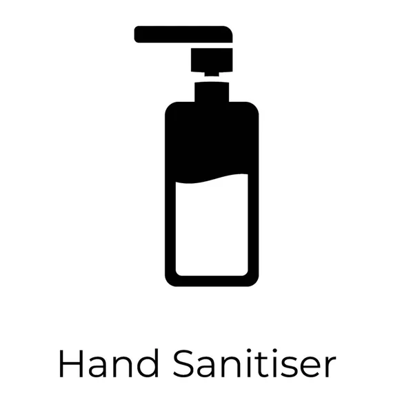 Hand Sanitizer Glyph Vector Icon — Stock Vector