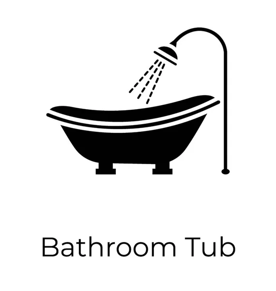 Solide Vektor Symbol Der Badewanne — Stockvektor