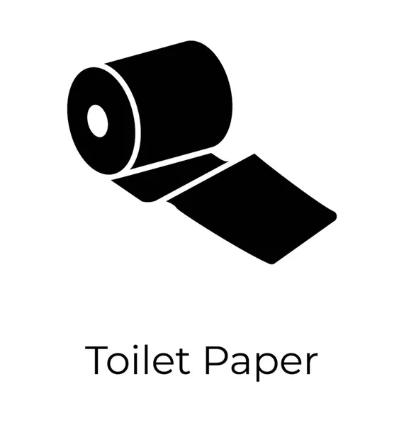 Туалетний Папір Суцільний Вектор Значок — стоковий вектор