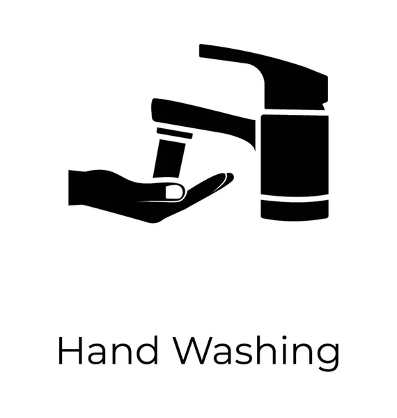 Solid Vector Icon Hand Washing — Stock Vector