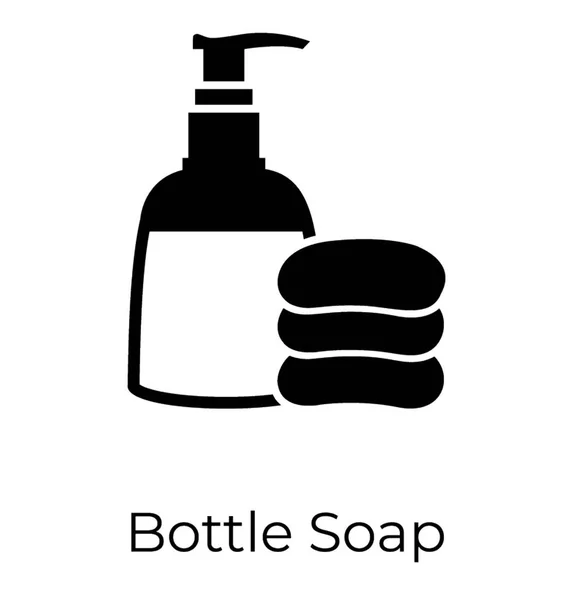 Bottle Soap Glyph Vector Icon — Stock Vector