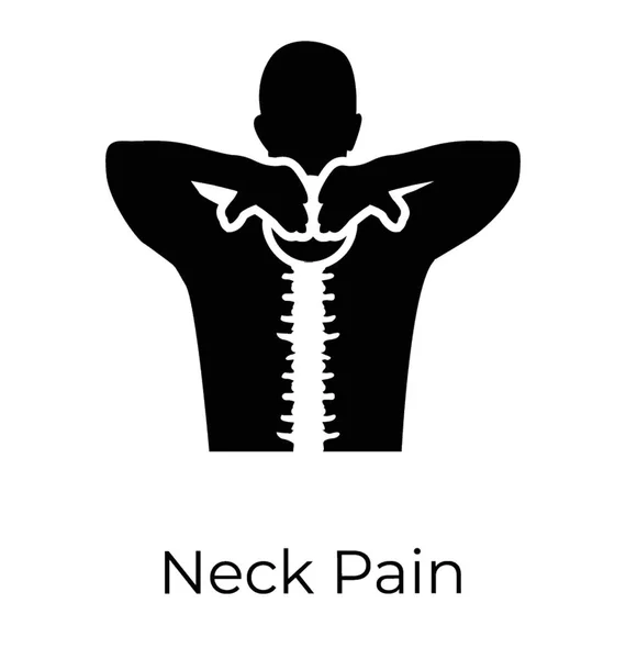 Neck Pain Glyph Vector Icon — Stock Vector