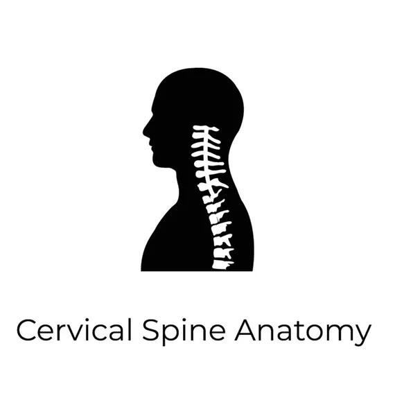 Aiguillons Cervicaux Icône Vectorielle Solide — Image vectorielle