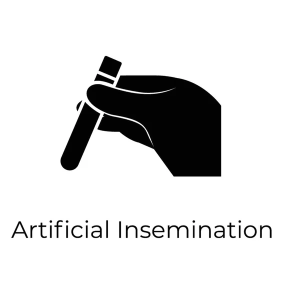 Kunstmatige Inseminatie Solide Vector Pictogram — Stockvector