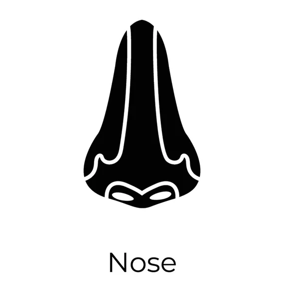 Solide Vektor Ikone Der Nase Geruchssinn — Stockvektor