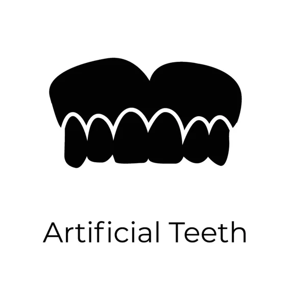 Τεχνητά Δόντια Στερεά Διάνυσμα Εικονίδιο — Διανυσματικό Αρχείο