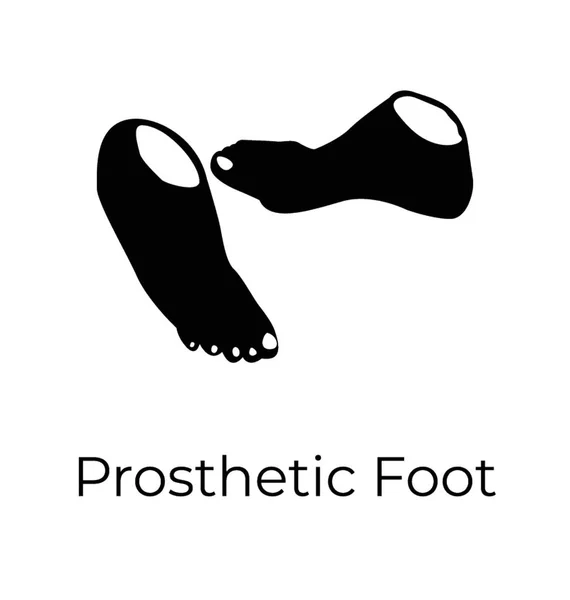 Prothetische Voet Glyph Vector Pictogram — Stockvector