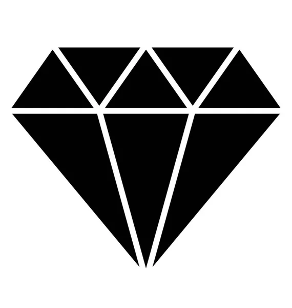 Diamant Münzvektor Glyphen Design — Stockvektor