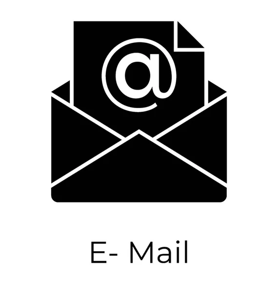 Conception Solide Icône Mail — Image vectorielle