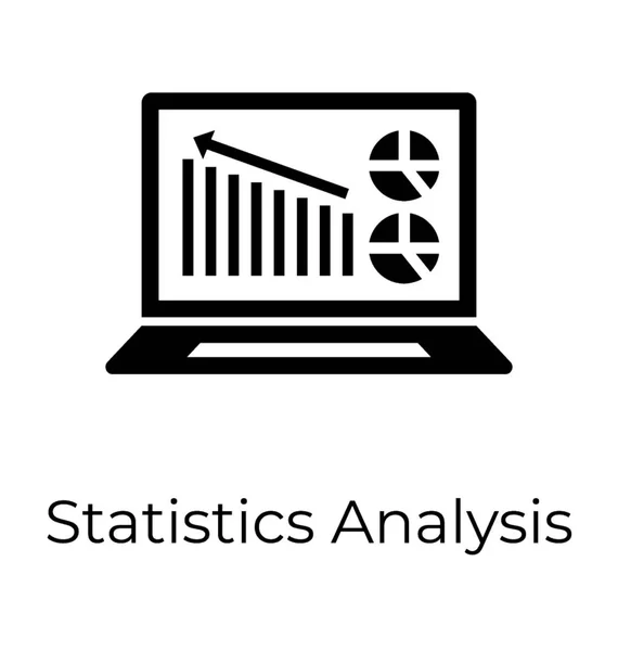 Data Analys Ikonen Glyph Design — Stock vektor