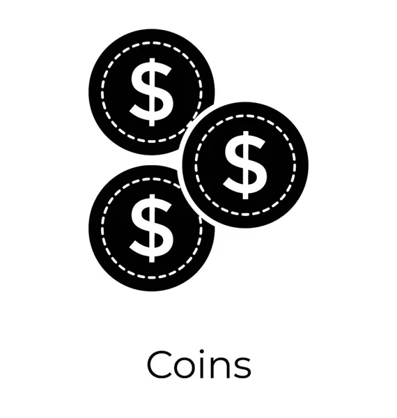 Твердый Дизайн Иконки Монеты — стоковый вектор