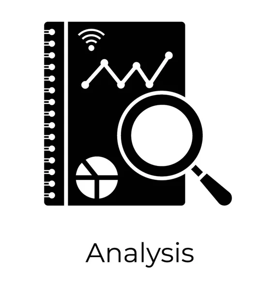 Rapport Entreprise Icône Analyse Conception Glyphe — Image vectorielle