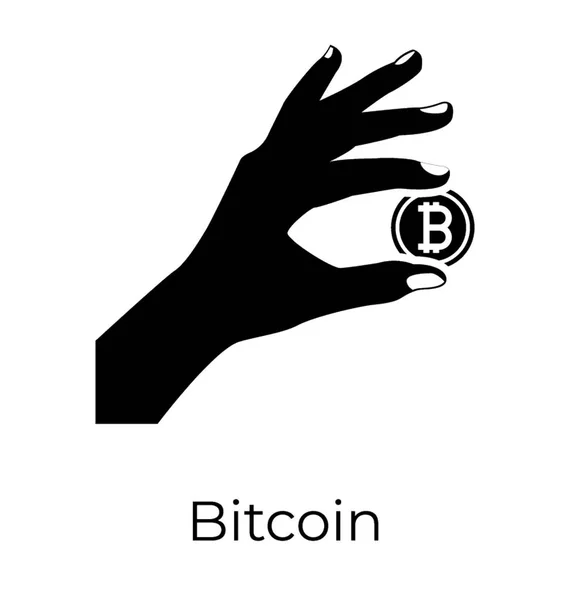 Bitcoin 아이콘의 디자인 — 스톡 벡터