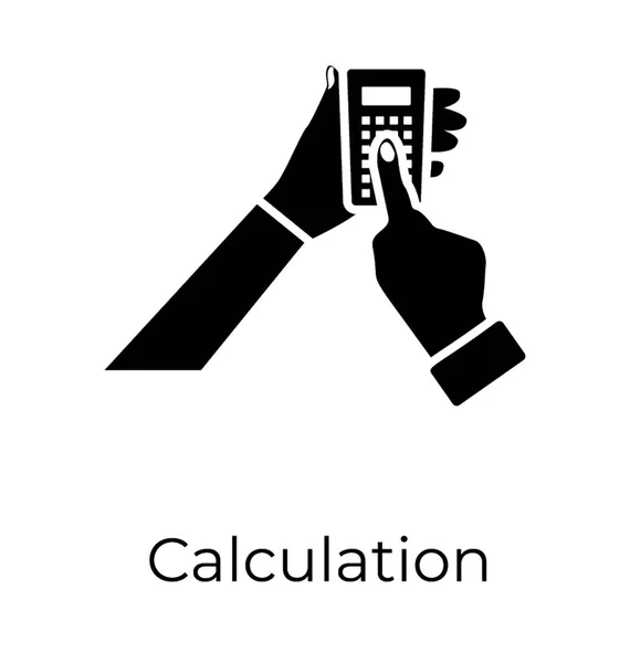 Conception Solide Icône Calcul — Image vectorielle