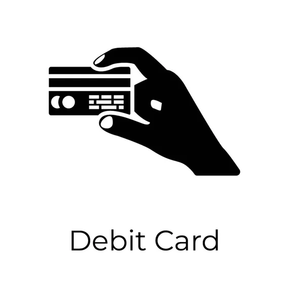 Kreditkarten Ikone Glyphen Design — Stockvektor