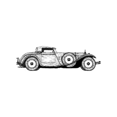 Vintage mercedes benz illüstrasyon 