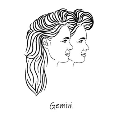 Burç, İkizler işareti illüstrasyon 