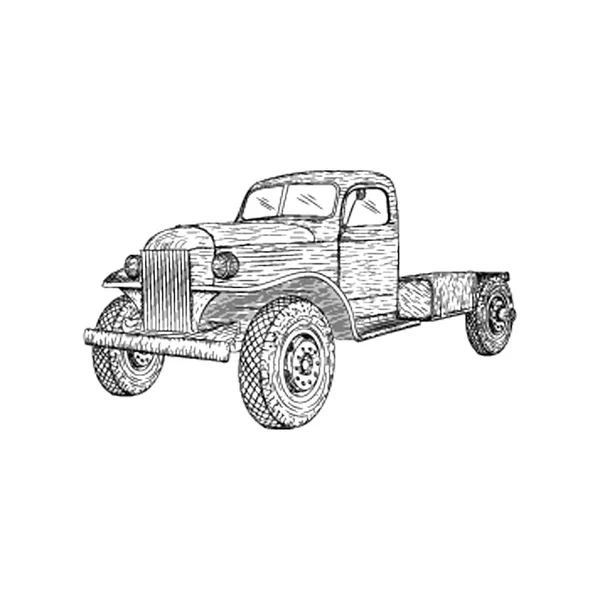 Vintage Caminhão Vetor Ilustração Design — Vetor de Stock