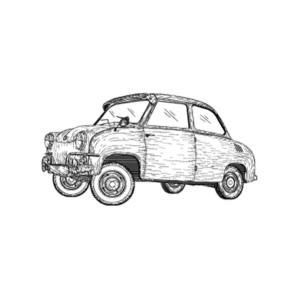 Vintage Goggimobi Carro Vetor Ilustração — Vetor de Stock