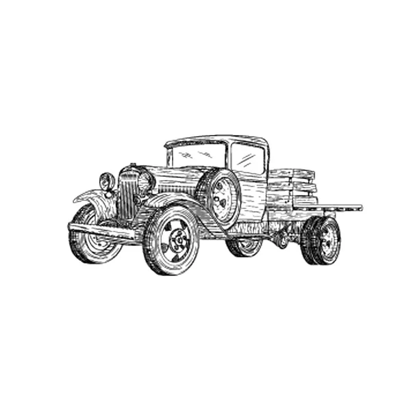 Vintage Loader Vrachtwagen Vectorillustratie — Stockvector