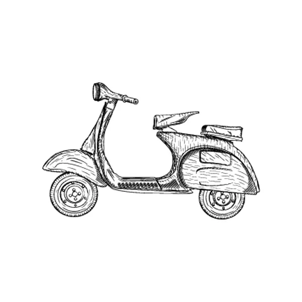 Una Ilustración Vectorial Scooter Vintage — Vector de stock
