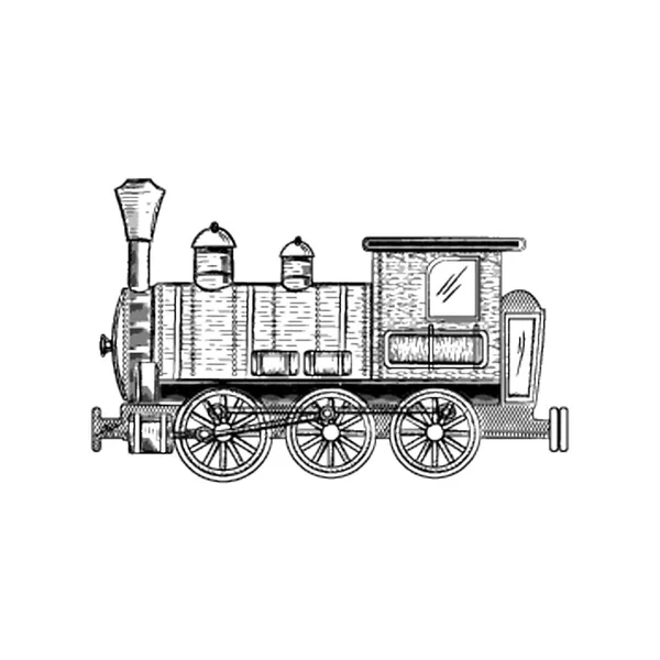 レトロな鉄道のエンジン イラスト — ストックベクタ