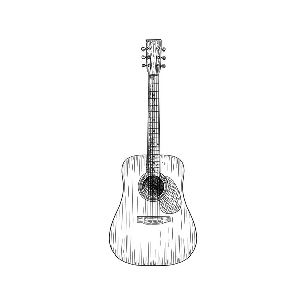 Bir Gitar Illüstrasyon Vektör Tasarımı — Stok Vektör