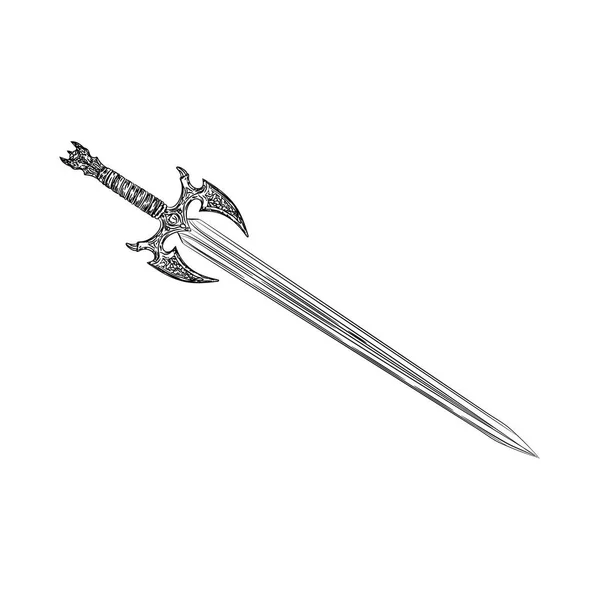 Uma Ilustração Espada Estilo Antigo — Vetor de Stock
