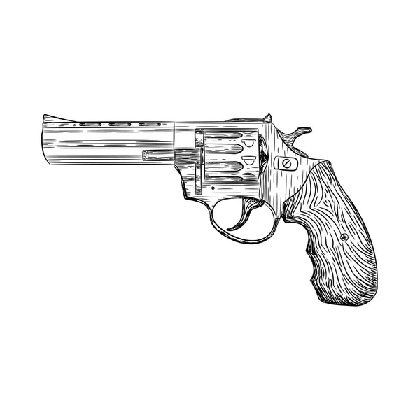 Revolver Geweer Illustratie Vector Design — Stockvector