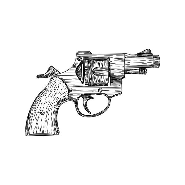 Retro Revolver Gun Illustration — Stock Vector