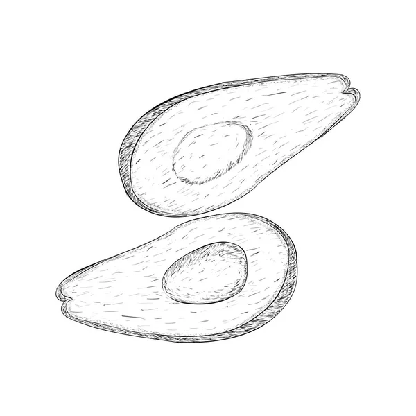 Плоский Рисунок Авокадо — стоковый вектор