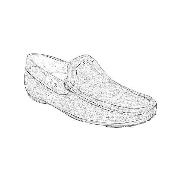 Loafers Schuhabbildung Handgezeichnetem Vektor — Stockvektor