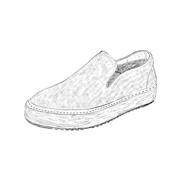 Loafers Sko Illustration Handritad Vektor — Stock vektor