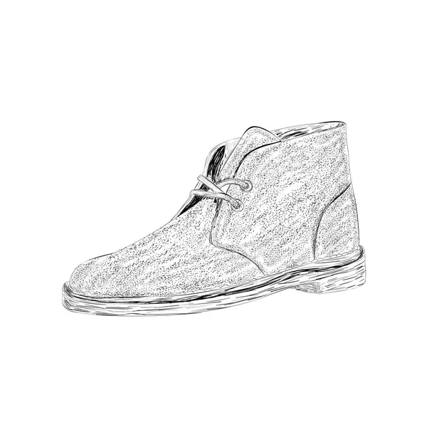 Brogue Shoe Illustration Handgezeichneten Vektor — Stockvektor