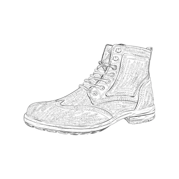 Brogue Shoe Illustration Handgezeichneten Vektor — Stockvektor